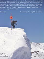 Skier surveying Wild Child cliffs
